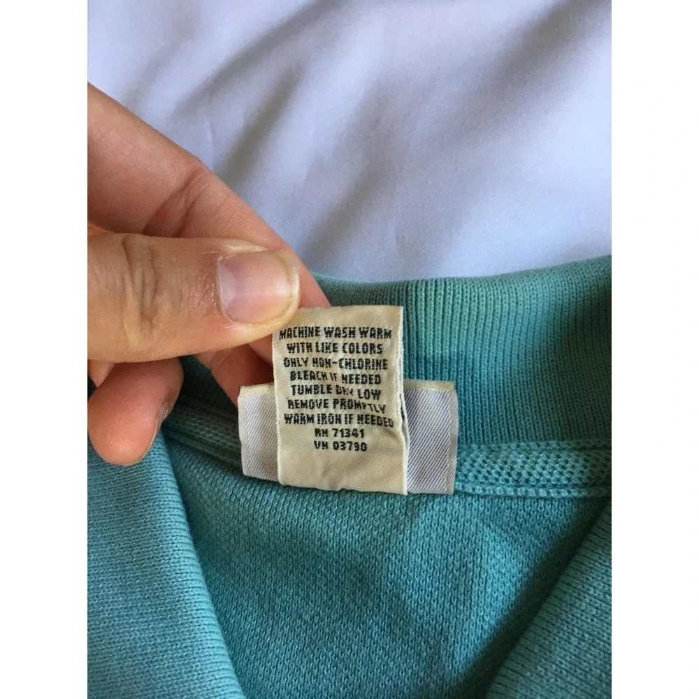 LL Bean Polo Shirt Mens Large Teal Green Pique Knit‎ Short Sleeve Golf Classic - Picture 8 of 12